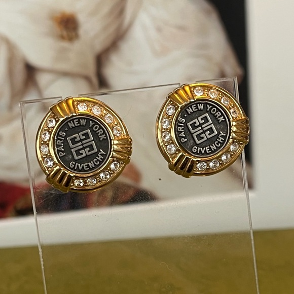 Givenchy Jewelry - GIVENCHY Vintage Two-Tone Logo Earrings